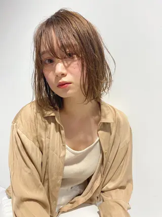 ショート カラー パーマ 新井 広之のヘアスタイル