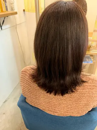 セミロング カラー 【髪質改善】【美髪】 【ツヤ髪】ほしのちりのヘアスタイル