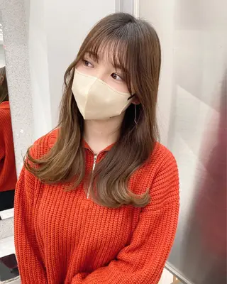 ロング 京都レイヤーカット/ 縮毛矯正/羽柴りくのマツエク・マツパデザイン