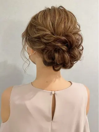 セミロング ヘアアレンジ セットサロン      ラフテル所属・大阪/ヘアアレンジ /似合わせset💐のヘアスタイル