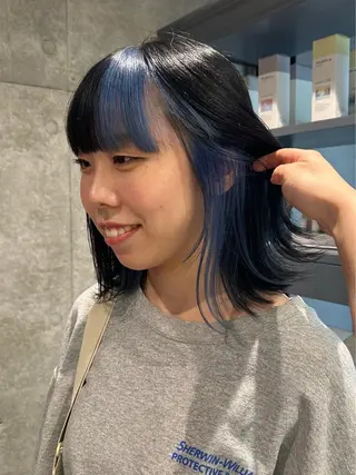 ミディアム カラー 艶カラー💙/狩野 遥のヘアスタイル