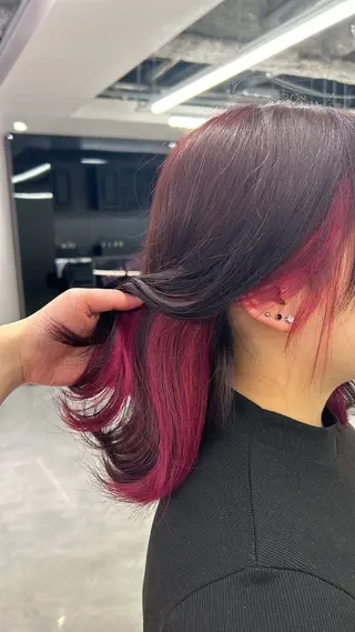 ミディアム カラー Xena ria 衣織/ブリーチカラーのヘアスタイル