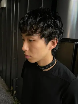 ショート パーマ メンズ スパイラルパーマ 🌐hina⭐️のヘアスタイル
