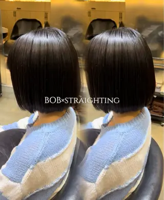 ショート Reve by lond所属・笑 璃 🎀/ ワンカラー/縮毛矯正のヘアスタイル