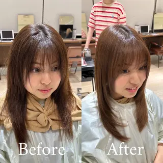 セミロング 芦尾 佳照のヘアスタイル