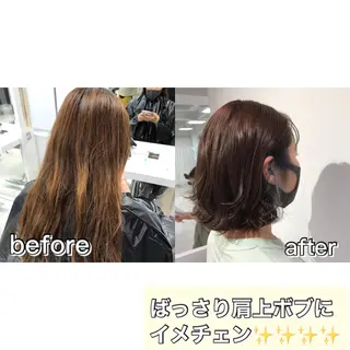 ミディアム カラー 【暖色カラー特化】 中山由梨のヘアスタイル