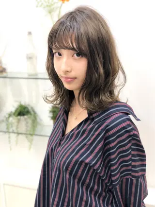 ミディアム カラー ディレクター ノナカのヘアスタイル