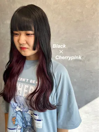 ロング カラー プルエクステ/インナ ーカラー🦊はるなのヘアスタイル