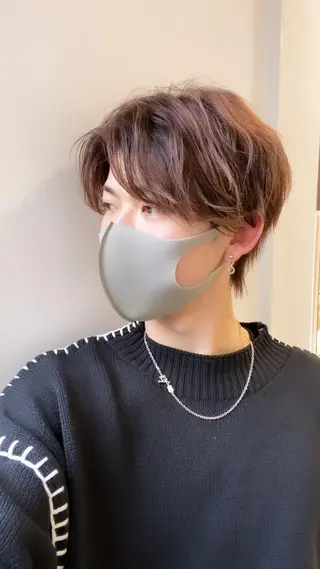 メンズ 透明感ブリーチ/ メンズパーマのヘアスタイル