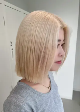 セミロング カラー 艶ハイトーン‪‪🔆 ️️️安座間 希のヘアスタイル