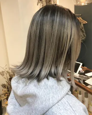 ミディアム カラー パーマ OVER→三軒茶屋 /縮毛矯正・髪質改善のヘアスタイル