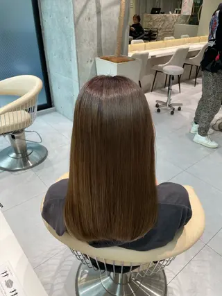 セミロング カラー shion 透明感カラーのヘアスタイル