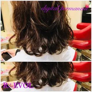 ミディアム パーマ 渋谷宮益坂 omoのヘアスタイル