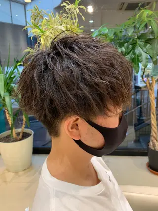 ショート パーマ メンズ IwAsh中山所属・✂︎中山ブリーチ・ パーマ✂︎露木智也のヘアスタイル