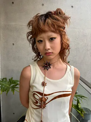 ミディアム みぞぐち じゅりのヘアスタイル
