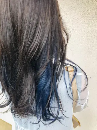 セミロング カラー 長崎 洋平のヘアスタイル