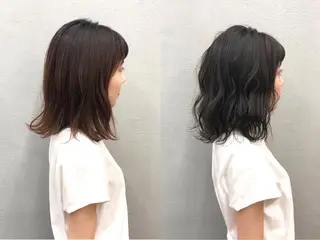 ミディアム カラー ボブ/ショート/ 白髪染め/メンズ葛西のヘアスタイル