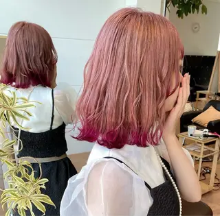 ミディアム カラー MUKU ひかるのヘアスタイル