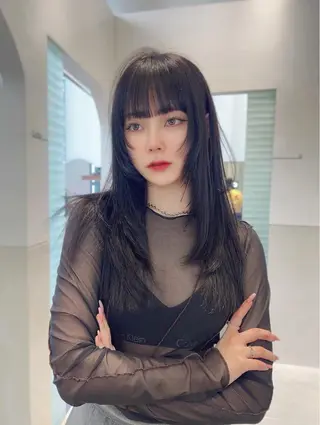 セミロング 銀座/韓国/ワンホン 🤍艶髪🖤nahoのヘアスタイル