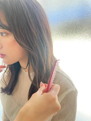 ロング カラー 顔まわりカラー特化 赤津百合絵のヘアスタイル