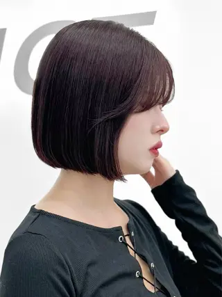 ショート カラー ヘアアレンジ 盛れるボブ🤍 縮毛矯正🤍ひかりのヘアスタイル
