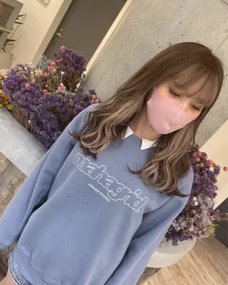 セミロング ハイトーン特化サロン 🍑momo🍑のヘアスタイル