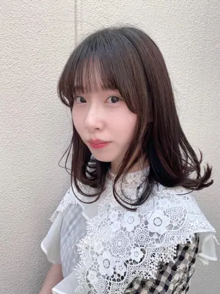 ミディアム カラー 🎀ブリーチなし 透明感🎀yuhiのヘアスタイル