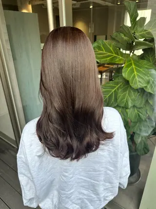セミロング カラー 韓国風/オシャレ /縮毛矯正/滝口琴未のヘアスタイル