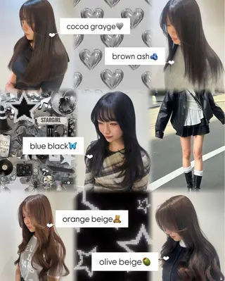 ロング カラー 韓国レイヤーカット/ くすみカラー/モモのヘアスタイル