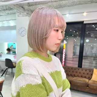 ショート カラー パーマ ヘアアレンジ メンズ キッズ ネイル マツエク・マツパ アイブロウ 🧨ブリーチー×ボブ レイヤー💎じゅえるのヘアスタイル
