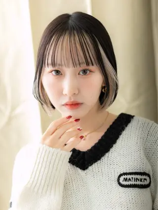 ミディアム カラー 艶髪カラー🤍ྀི 強矢　美紗希🩷ྀིのヘアスタイル