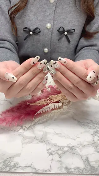 ネイル はな💎ネイル ワンホン、長さ出しのネイルデザイン