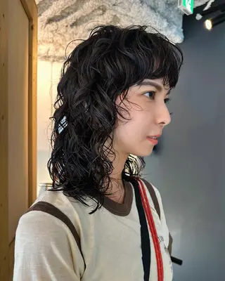 ミディアム パーマ レイヤー/パーマ /ウルフ/nabeのヘアスタイル