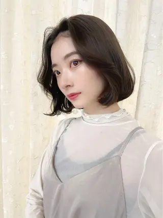 ミディアム ボブ顔周り 韓国遠藤小雪のヘアスタイル