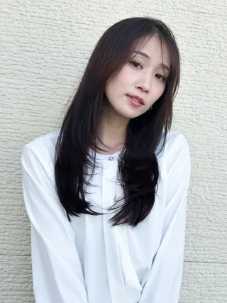 セミロング ブリーチ/ヘアケア/ 艶髪/イギチハルのヘアスタイル