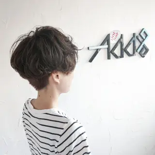 ショート パーマ カラー ヘアアレンジ Add9 柳田健登のヘアスタイル