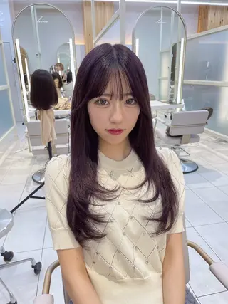 セミロング 顔周り/透明感カラー /韓国ヘア/TAKUのヘアスタイル