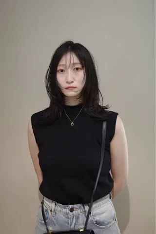 ミディアム カラー 色気レイヤーカット 大和健生のヘアスタイル