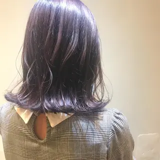 ミディアム カラー ヤスドミ ケイスケのヘアスタイル