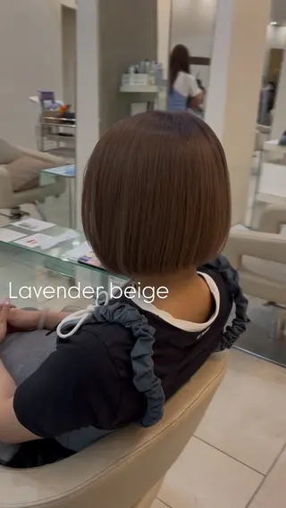 ミディアム カラー 似合わせカット暖色 カラーhiyonaのヘアスタイル