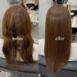 セミロング パーマ ブリーチ透明感 mikaのヘアスタイル