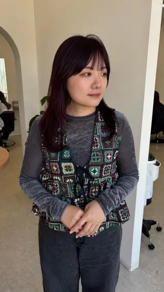 ロング カラー ヘアアレンジ 能勢 莉里花のヘアスタイル