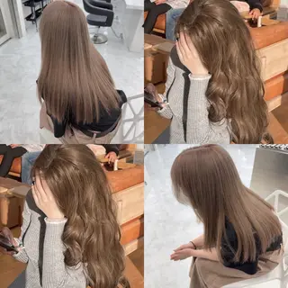 ロング カラー ダブルカラー 韓国ヘアKYONのヘアスタイル