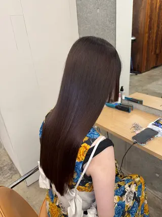 ロング 髪質改善×縮毛矯正× 艶カラー 吉原和磨のヘアスタイル