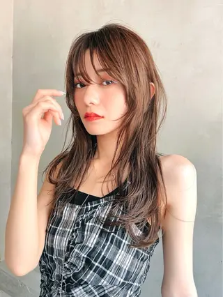セミロング カラー Ameri所属・艶髪／韓国ヘア🎀 Kanon︎︎⁺.のヘアスタイル