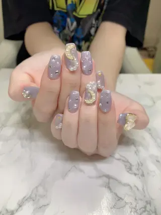 ネイル はな💎ネイル ワンホン、長さ出しのネイルデザイン