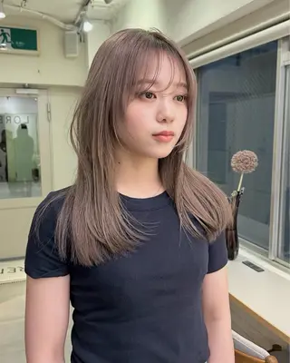 ロング カラー レイヤーカット/栄/ 顔周り/キトウモエノのヘアスタイル