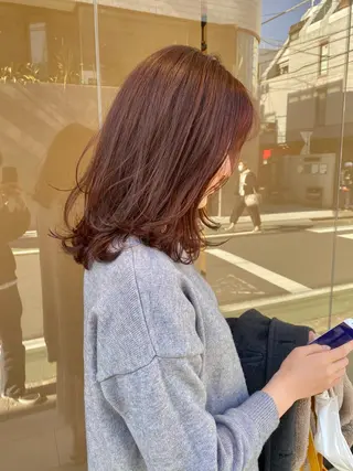 セミロング カラー シェアサロン salowin所属・✨ブリーチなし透明感 カラー🥇ユースケのヘアスタイル