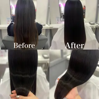 セミロング カラー 髪質改善×矯正🫧 韓国ヘアasamiのヘアスタイル