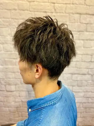 ショート カラー パーマ メンズ 💈メンズ特化 副店長松浦一聖💈のヘアスタイル